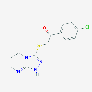 molecular formula C13H13ClN4OS B292838 1-(4-chlorophenyl)-2-(1,5,6,7-tetrahydro-[1,2,4]triazolo[4,3-a]pyrimidin-3-ylsulfanyl)ethanone 
