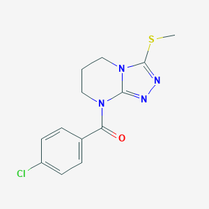 molecular formula C13H13ClN4OS B292840 8-(4-Chlorobenzoyl)-5,6,7,8-tetrahydro[1,2,4]triazolo[4,3-a]pyrimidin-3-yl methyl sulfide 