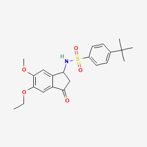 molecular formula C22H27NO5S B2928403 4-(tert-butyl)-N-(5-ethoxy-6-methoxy-3-oxo-2,3-dihydro-1H-inden-1-yl)benzenesulfonamide CAS No. 865659-16-1