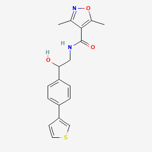 molecular formula C18H18N2O3S B2928408 N-{2-hydroxy-2-[4-(thiophen-3-yl)phenyl]ethyl}-3,5-dimethyl-1,2-oxazole-4-carboxamide CAS No. 2097917-01-4