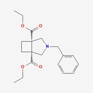 molecular formula C19H25NO4 B2928419 二乙基(1S,5R)-3-苄基-3-氮杂双环[3.2.0]庚烷-1,5-二羧酸酯 CAS No. 2230804-39-2