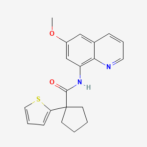 molecular formula C20H20N2O2S B2928431 N-(6-methoxyquinolin-8-yl)-1-(thiophen-2-yl)cyclopentanecarboxamide CAS No. 1207008-41-0