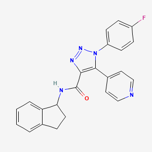 molecular formula C23H18FN5O B2928450 N-(2,3-dihydro-1H-inden-1-yl)-1-(4-fluorophenyl)-5-(pyridin-4-yl)-1H-1,2,3-triazole-4-carboxamide CAS No. 1251614-12-6