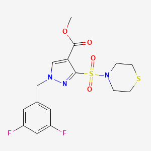 B2928458 methyl 1-(3,5-difluorobenzyl)-3-(thiomorpholinosulfonyl)-1H-pyrazole-4-carboxylate CAS No. 1251556-09-8