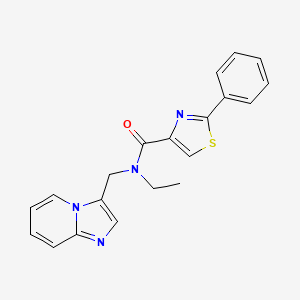 molecular formula C20H18N4OS B2928459 N-乙基-N-(咪唑并[1,2-a]吡啶-3-基甲基)-2-苯基噻唑-4-甲酰胺 CAS No. 1448072-70-5