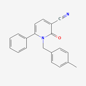 molecular formula C20H16N2O B2928460 1-(4-Methylbenzyl)-2-oxo-6-phenyl-1,2-dihydro-3-pyridinecarbonitrile CAS No. 339108-83-7