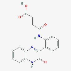 molecular formula C18H15N3O4 B2928466 4-oxo-4-[2-(3-oxo-4H-quinoxalin-2-yl)anilino]butanoic acid CAS No. 871908-24-6