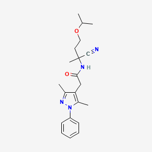 molecular formula C21H28N4O2 B2928471 N-[1-cyano-1-methyl-3-(propan-2-yloxy)propyl]-2-(3,5-dimethyl-1-phenyl-1H-pyrazol-4-yl)acetamide CAS No. 1424443-68-4