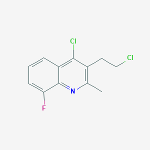 molecular formula C12H10Cl2FN B292848 4-Chloro-3-(2-chloroethyl)-8-fluoro-2-methylquinoline 