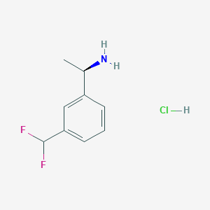 molecular formula C9H12ClF2N B2928482 (R)-1-(3-(Difluoromethyl)phenyl)ethan-1-amine hydrochloride CAS No. 2230840-55-6