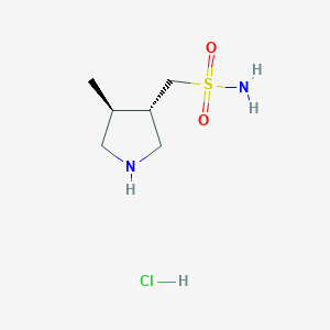 molecular formula C6H15ClN2O2S B2928498 [(3S,4S)-4-Methylpyrrolidin-3-yl]methanesulfonamide;hydrochloride CAS No. 2138167-50-5