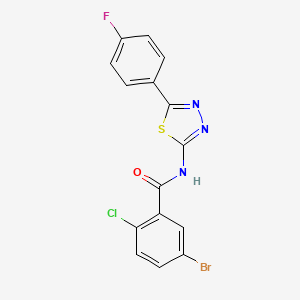 molecular formula C15H8BrClFN3OS B2928505 5-bromo-2-chloro-N-[5-(4-fluorophenyl)-1,3,4-thiadiazol-2-yl]benzamide CAS No. 391863-11-9