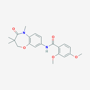 molecular formula C21H24N2O5 B2928512 2,4-dimethoxy-N-(3,3,5-trimethyl-4-oxo-2,3,4,5-tetrahydrobenzo[b][1,4]oxazepin-8-yl)benzamide CAS No. 921518-93-6