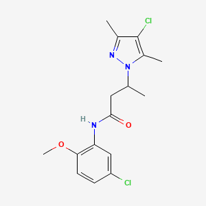 molecular formula C16H19Cl2N3O2 B2928551 3-(4-chloro-3,5-dimethylpyrazolyl)-N-(5-chloro-2-methoxyphenyl)butanamide CAS No. 890596-90-4