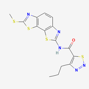 molecular formula C15H13N5OS4 B2928552 N-(7-(methylthio)benzo[1,2-d:4,3-d']bis(thiazole)-2-yl)-4-propyl-1,2,3-thiadiazole-5-carboxamide CAS No. 1203029-27-9
