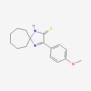 molecular formula C16H20N2OS B2928562 3-(4-Methoxyphenyl)-1,4-diazaspiro[4.6]undec-3-ene-2-thione CAS No. 1325303-51-2