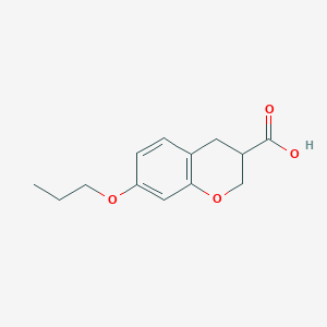 molecular formula C13H16O4 B2928569 7-Propoxychromane-3-carboxylic acid CAS No. 923200-13-9