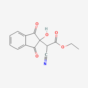 molecular formula C14H11NO5 B2928581 2-氰基-2-(2-羟基-1,3-二氧代茚满-2-基)乙酸乙酯 CAS No. 30511-20-7