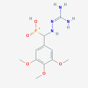 molecular formula C11H19N4O5P B2928584 [[2-(Diaminomethylidene)hydrazinyl]-(3,4,5-trimethoxyphenyl)methyl]-hydroxy-oxophosphanium CAS No. 849060-87-3