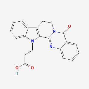 molecular formula C21H17N3O3 B2928592 3-(5-氧代-7,8-二氢吲哚并[2',3':3,4]吡啶并[2,1-b]喹唑啉-13(5H)-基)丙酸 CAS No. 1630763-83-5