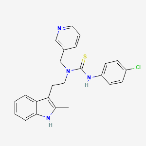 molecular formula C24H23ClN4S B2928606 3-(4-chlorophenyl)-1-[2-(2-methyl-1H-indol-3-yl)ethyl]-1-(pyridin-3-ylmethyl)thiourea CAS No. 686751-19-9