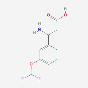 molecular formula C10H11F2NO3 B2928607 3-Amino-3-[3-(difluoromethoxy)phenyl]propanoic acid CAS No. 773123-55-0