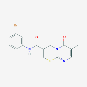 molecular formula C15H14BrN3O2S B2928609 N-(3-溴苯基)-7-甲基-6-氧代-2,3,4,6-四氢嘧啶并[2,1-b][1,3]噻嗪-3-甲酰胺 CAS No. 1396768-73-2