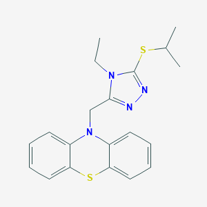 molecular formula C20H22N4S2 B292861 4-ethyl-5-(10H-phenothiazin-10-ylmethyl)-4H-1,2,4-triazol-3-yl isopropyl sulfide 