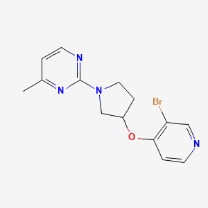 molecular formula C14H15BrN4O B2928615 2-[3-(3-Bromopyridin-4-yl)oxypyrrolidin-1-yl]-4-methylpyrimidine CAS No. 2380098-98-4