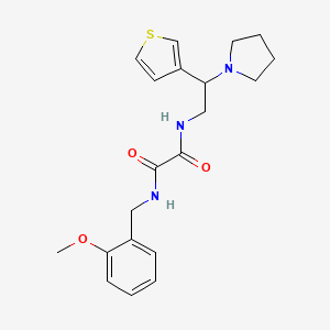 molecular formula C20H25N3O3S B2928622 N1-(2-methoxybenzyl)-N2-(2-(pyrrolidin-1-yl)-2-(thiophen-3-yl)ethyl)oxalamide CAS No. 946247-97-8