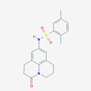 molecular formula C20H22N2O3S B2928626 2,5-dimethyl-N-(3-oxo-1,2,3,5,6,7-hexahydropyrido[3,2,1-ij]quinolin-9-yl)benzenesulfonamide CAS No. 898455-71-5