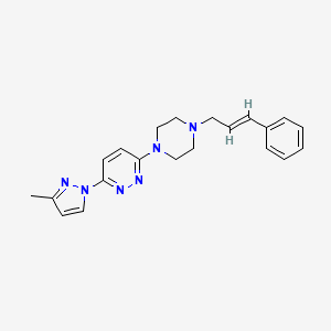 molecular formula C21H24N6 B2928629 3-(3-Methylpyrazol-1-yl)-6-[4-[(E)-3-phenylprop-2-enyl]piperazin-1-yl]pyridazine CAS No. 2415642-21-4