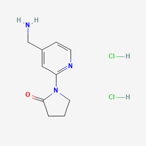 molecular formula C10H15Cl2N3O B2928632 1-(4-(Aminomethyl)pyridin-2-yl)pyrrolidin-2-one dihydrochloride CAS No. 2034621-33-3