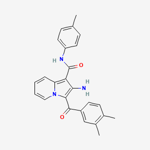 molecular formula C25H23N3O2 B2928643 2-amino-3-(3,4-dimethylbenzoyl)-N-(p-tolyl)indolizine-1-carboxamide CAS No. 903312-46-9