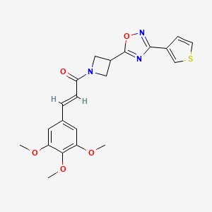 (E)-1-(3-(3-(thiophen-3-yl)-1,2,4-oxadiazol-5-yl)azetidin-1-yl)-3-(3,4,5-trimethoxyphenyl)prop-2-en-1-one