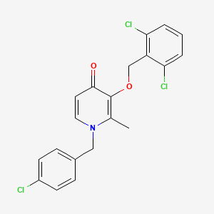 molecular formula C20H16Cl3NO2 B2928651 1-(4-Chlorobenzyl)-3-((2,6-dichlorobenzyl)oxy)-2-methyl-4(1H)-pyridinone CAS No. 338965-43-8