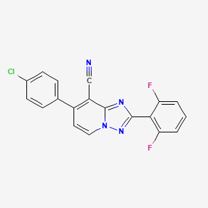 molecular formula C19H9ClF2N4 B2928670 7-(4-氯苯基)-2-(2,6-二氟苯基)-[1,2,4]三唑并[1,5-a]吡啶-8-腈 CAS No. 860610-86-2