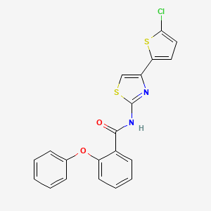 molecular formula C20H13ClN2O2S2 B2928673 N-[4-(5-chlorothiophen-2-yl)-1,3-thiazol-2-yl]-2-phenoxybenzamide CAS No. 330677-90-2