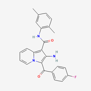molecular formula C24H20FN3O2 B2928676 2-amino-N-(2,5-dimethylphenyl)-3-(4-fluorobenzoyl)indolizine-1-carboxamide CAS No. 898453-13-9