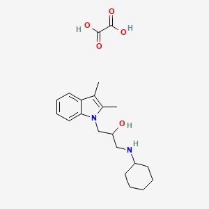 molecular formula C21H30N2O5 B2928682 1-(环己基氨基)-3-(2,3-二甲基-1H-吲哚-1-基)丙烷-2-醇草酸盐 CAS No. 473704-54-0