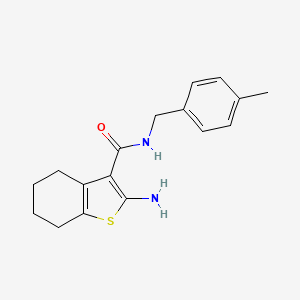 molecular formula C17H20N2OS B2928684 2-amino-N-(4-methylbenzyl)-4,5,6,7-tetrahydro-1-benzothiophene-3-carboxamide CAS No. 725226-63-1