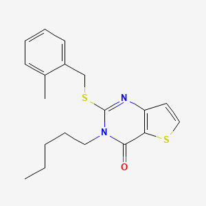 2-[(2-methylbenzyl)sulfanyl]-3-pentylthieno[3,2-d]pyrimidin-4(3H)-one