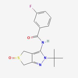 N-(2-(tert-butyl)-5-oxido-4,6-dihydro-2H-thieno[3,4-c]pyrazol-3-yl)-3-fluorobenzamide