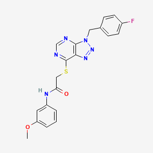 molecular formula C20H17FN6O2S B2928711 2-((3-(4-fluorobenzyl)-3H-[1,2,3]triazolo[4,5-d]pyrimidin-7-yl)thio)-N-(3-methoxyphenyl)acetamide CAS No. 863457-77-6