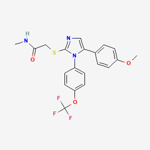 2-((5-(4-methoxyphenyl)-1-(4-(trifluoromethoxy)phenyl)-1H-imidazol-2-yl)thio)-N-methylacetamide