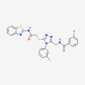 N-((5-((2-(benzo[d]thiazol-2-ylamino)-2-oxoethyl)thio)-4-(m-tolyl)-4H-1,2,4-triazol-3-yl)methyl)-3-fluorobenzamide