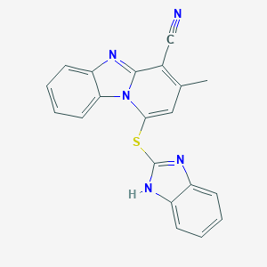 molecular formula C20H13N5S B292875 1-(1H-benzimidazol-2-ylthio)-3-methylpyrido[1,2-a]benzimidazole-4-carbonitrile 