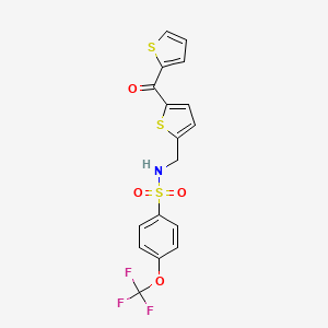 molecular formula C17H12F3NO4S3 B2928765 N-((5-(噻吩-2-羰基)噻吩-2-基)甲基)-4-(三氟甲氧基)苯磺酰胺 CAS No. 1448054-08-7