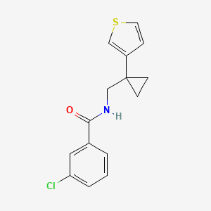 3-Chloro-N-[(1-thiophen-3-ylcyclopropyl)methyl]benzamide
