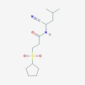 molecular formula C14H24N2O3S B2928781 N-(1-cyano-3-methylbutyl)-3-(cyclopentanesulfonyl)propanamide CAS No. 1311498-88-0